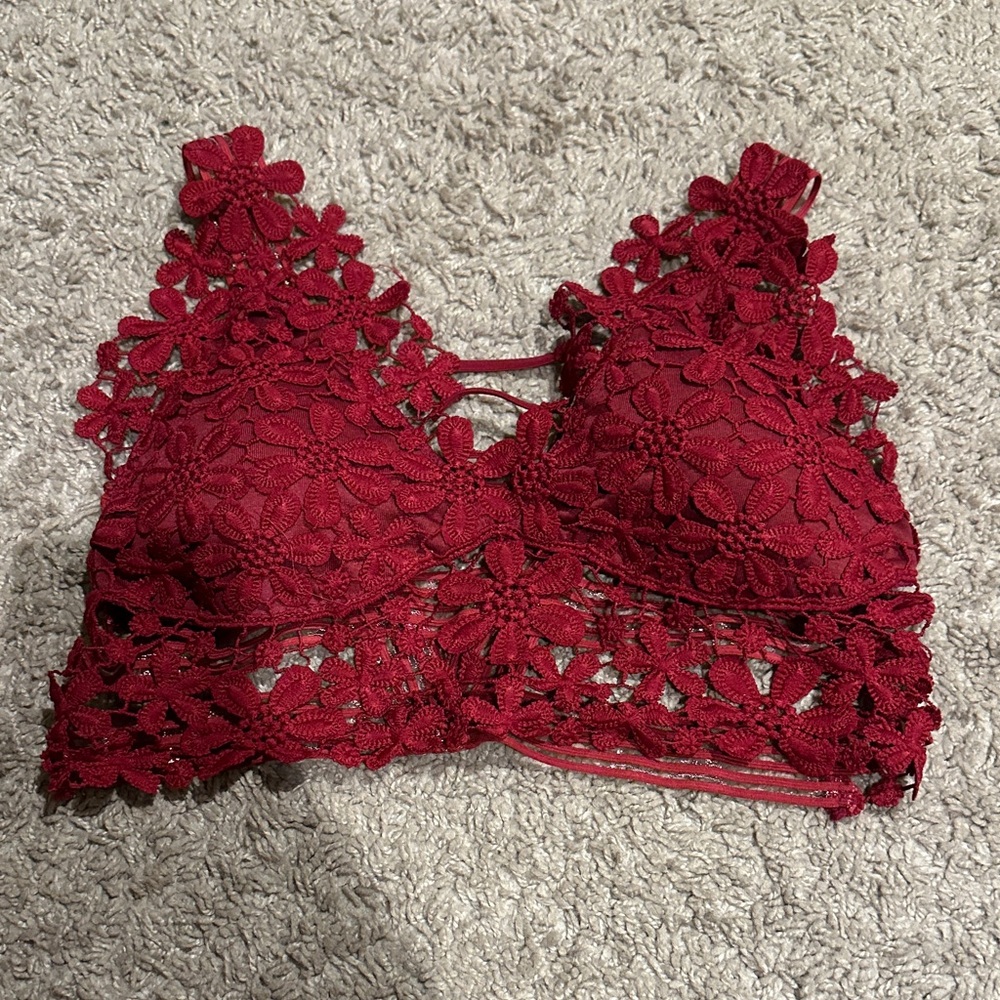 Source Unknown Red Lace Bralette